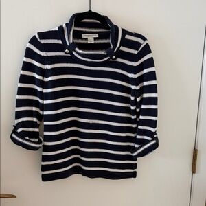 Christopher & Bank Navy/White Stripe Pullover Sweater P/S